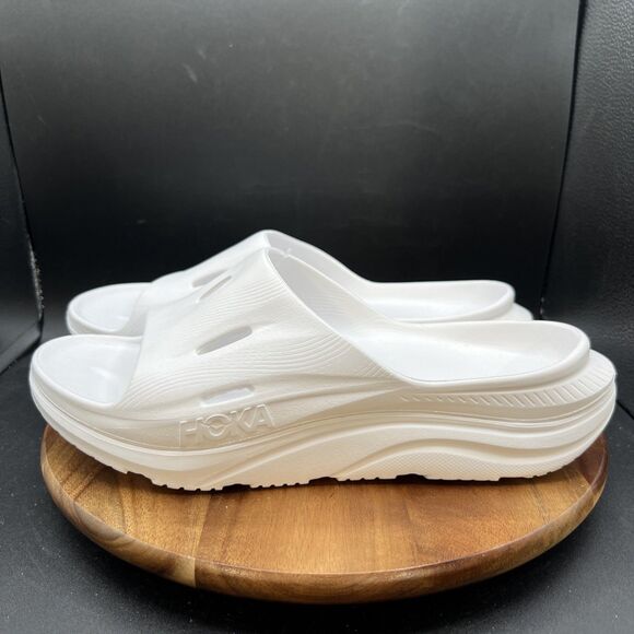 Hoka Men's Size 12 Ora Recovery 3  White Slip On Comfort Slide Sandals Shoes - Picture 1 of 7
